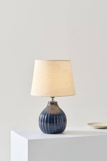 MONA bordlampe Blå/naturhvit