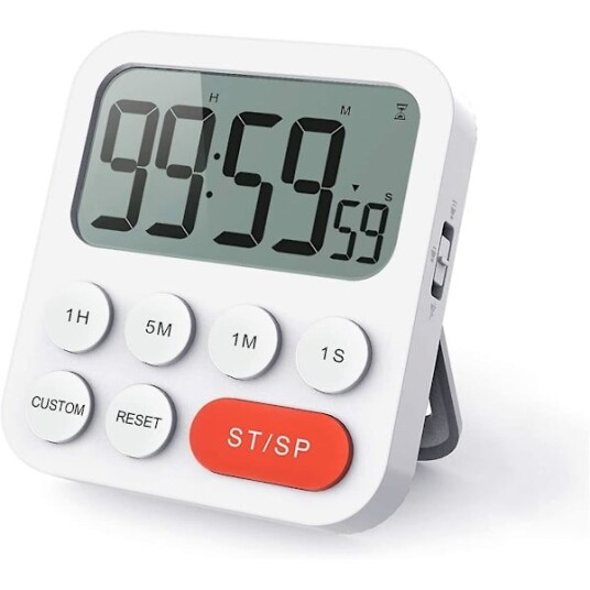 Magnetisk Stoppeklokke Digital Kjøkken Timer Med Klokka Magnet 3 nivå Volum LCD skjerm For Matlaging Sport Og Læring Inkludert 2 AAA Batterier