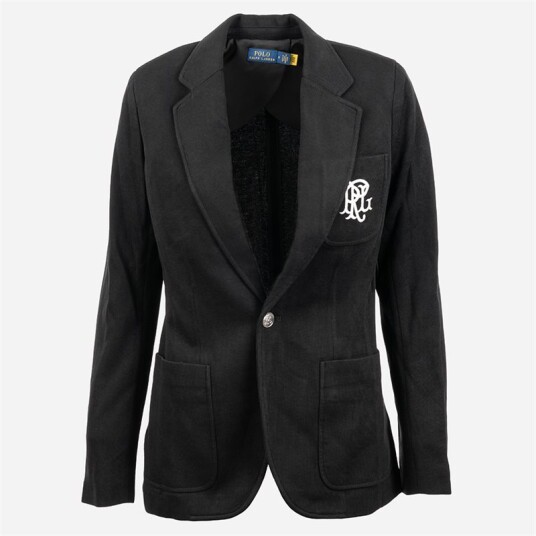 Ralph Lauren Double Knit Jacquard Blazer Polo Black