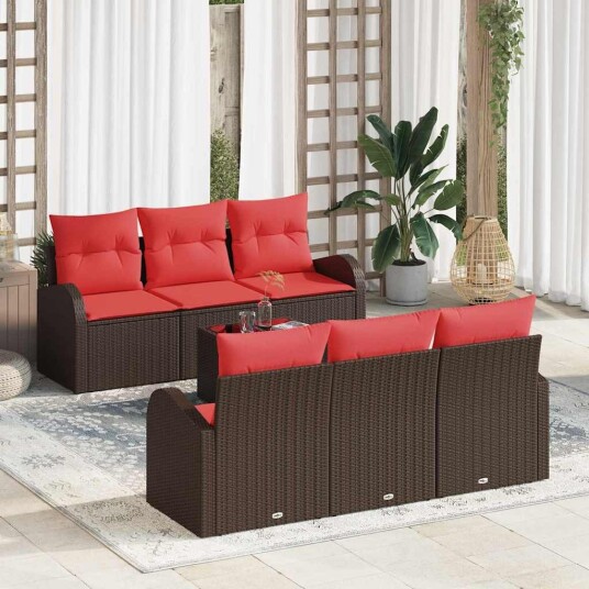 vidaXL Hagesofa Set Brun 55 x 55 x 37 cm polyrotting