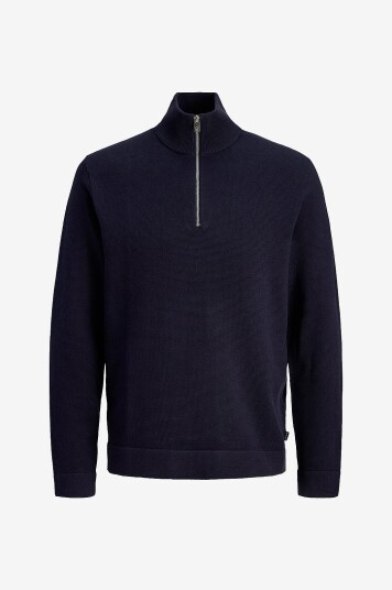 Jack & Jones   Genser jprBlamilano Spring Knit Half Zip   Blå