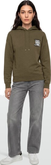 Maison Kitsune College Fox Embroidered Comfort Hoodie Khaki green M
