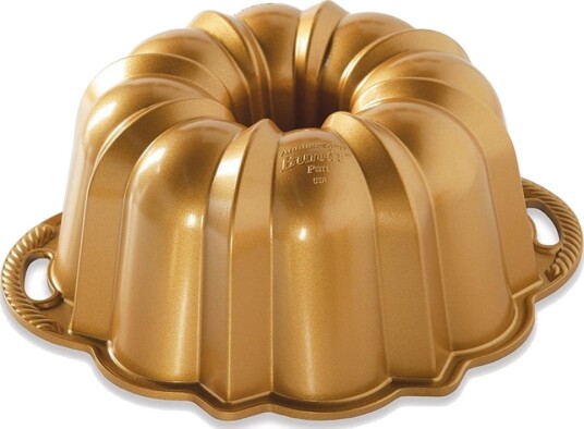 Nordic Ware Anniversary Bundtform i st??pt aluminium ??? 10???15 kopper non stick h??ndvask ??? Gull