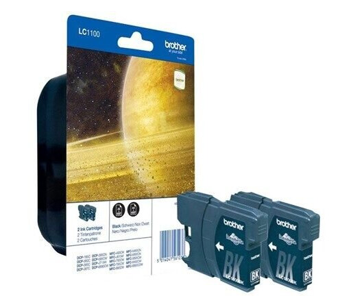 Brother LC1100BKBP2 / LC 1100 2-Pack Black Ink - Blekkpatron Svart