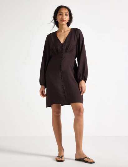Lindex Long Sleeved Mini Dress Brown M