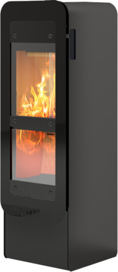 Rais Bionic fire  svart vedovn med glassdør