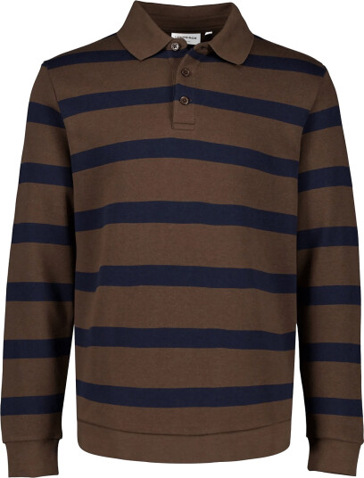 Lindbergh Striped Polo Sweatshirt L/S Brown L