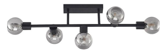 Lindby Biscala taklampe 5 lyskilder svart/røyk Lindby Biscala taklampe 5 lyskilder svart/røyk