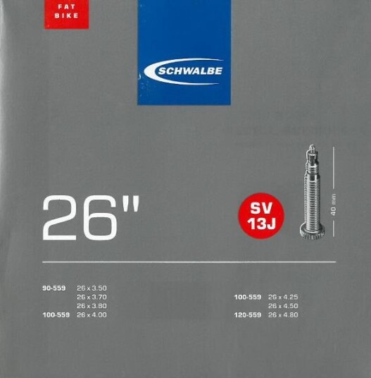 Schwalbe 13j Sv 26 X 3,50-4,80", Presta, Fatbike Slange