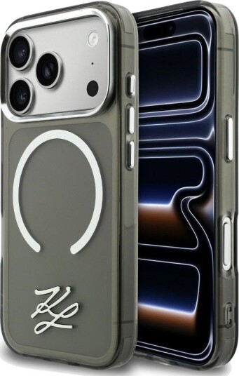 Karl Lagerfeld MagSafe-etui for iPhone 17 Pro med KL Script Logo - Svart
