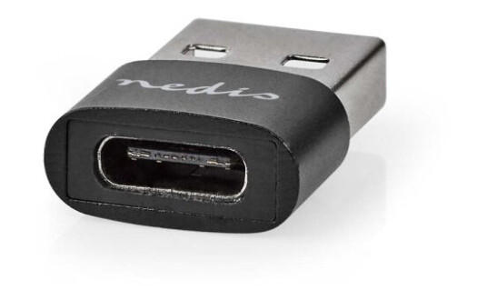 Nedis USB-A Adapter | USB 2.0 | USB-A Han | USB-C™ Hunn | 480 Mbps | Rund | Nikkel belagt | Sort | Boks