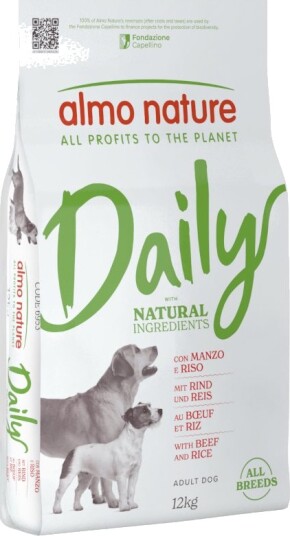 Almo Nature Daily All Breeds Tørrfôr Okse & Ris 2x12kg