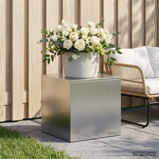 vidaXL Planteholder Sølv 40 x 40 x 40 cm Stål
