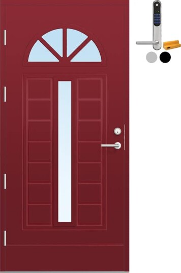 Ytterdør Bygg1 Fjell 13 Klarglass med Yale Doorman Classic Home