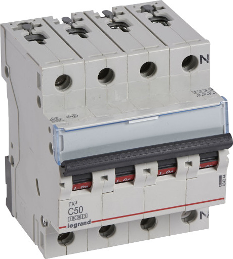 Legrand TX³ MCB automatsikring C50 3P+N 4M 10/10KA Legrand TX³ MCB automatsikring C50 3P+N 4M 10/10KA