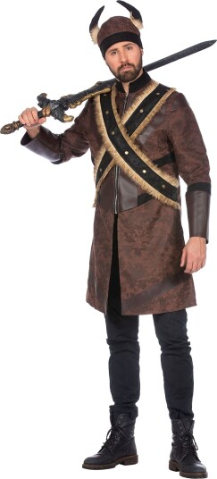 Vikingjakke med Hjelm Kostyme - Small