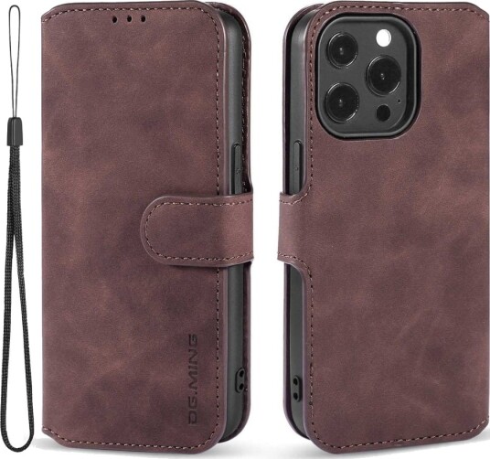 DG Ming Retro Wallet (iPhone 14 Pro) Mørkebrun