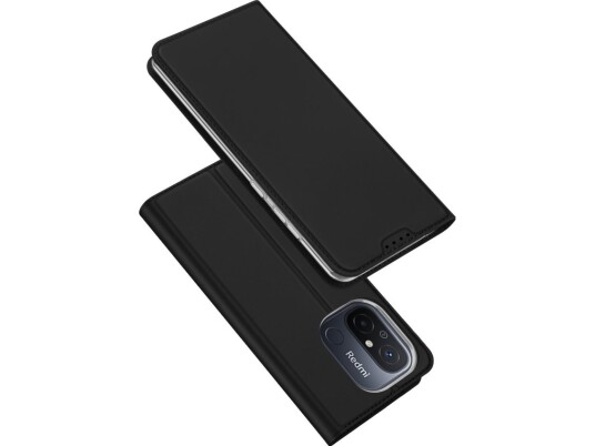 Dux Ducis Dux Ducis Skin Pro-Deksel Til Xiaomi Redmi 11A / Poco C55 / Redmi 12C Deksel Med Flip-Kort Lommebokstativ Sort