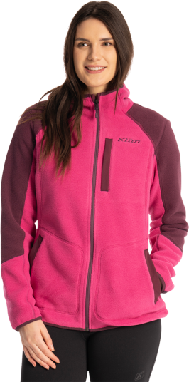 KLIM Fleecejakke Darby Canyon Dame Fuksia Rød Italiensk Plomme