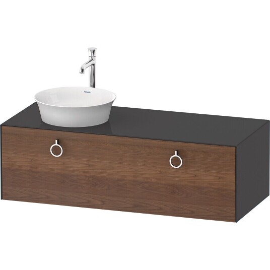 Duravit White Tulip Servantskap 1 skuff 130x55x40,8 cm Valnøtt/Grafitt Høyglans