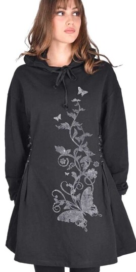 Outer Vision Kort kjole   Butterfly Dream Woman's Dress Agatha   S til XXL   Damer   svart