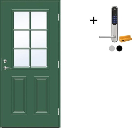 Ytterdør Swedoor Advance-Line Classic Monteverdi med Yale Doorman Classic Home