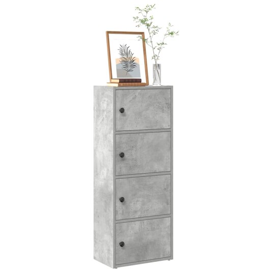 Bokhylle betonggrå 40x24x102 cm konstruert tre