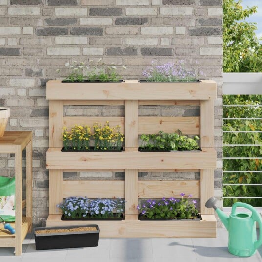vidaXL Blomsterkasser for Euro paller 12 pcs Svart 36 x 13,5 x 9,5 cm