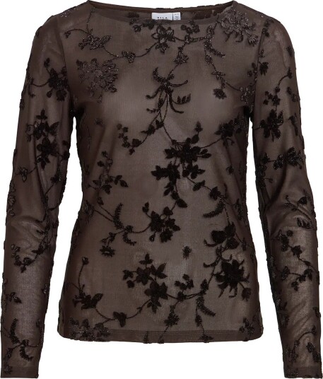 Vila Vimiranda L/S Top/Dc   COFFEE BEAN   XS