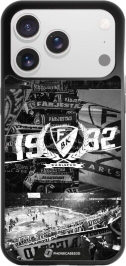 Phonecases3D iPhone 17 Pro Färjestad BK 3D mobildeksel, svart
