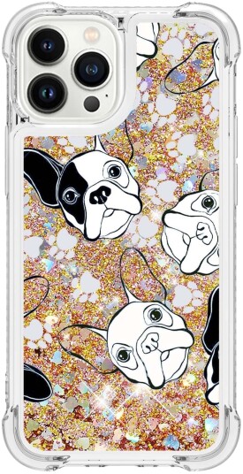 Trolsk Mobildeksel med Flytende Glitter Hunder (iPhone 13 Pro)