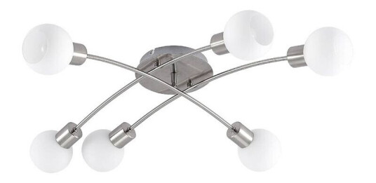 Lindby Agmar taklampe, nikkel, 6 lyskilder Lindby Agmar taklampe, nikkel, 6 lyskilder
