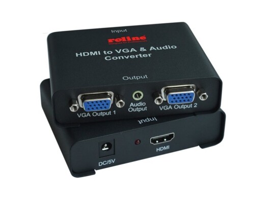 Roline 14.01.3526, Hdmi, 2X Vga, 1920 X 1080 Piksler, Sort, Metall, Full Hd