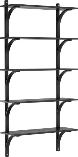 Levi Wall Shelf 90 cm Big Brass / Black Stained Ash