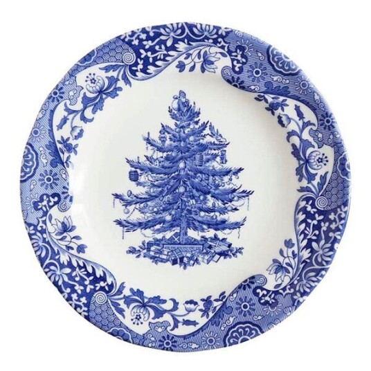 Spode   Blue Italian Christmas Tree tallerken 20 cm blå/hvit
