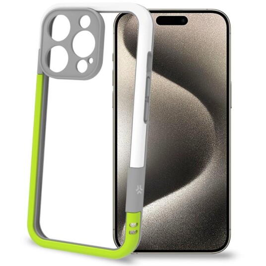 Celly Bumper Deksel til iPhone 16 Pro Hvit/Limegrønn - Beskyttelse og Stil