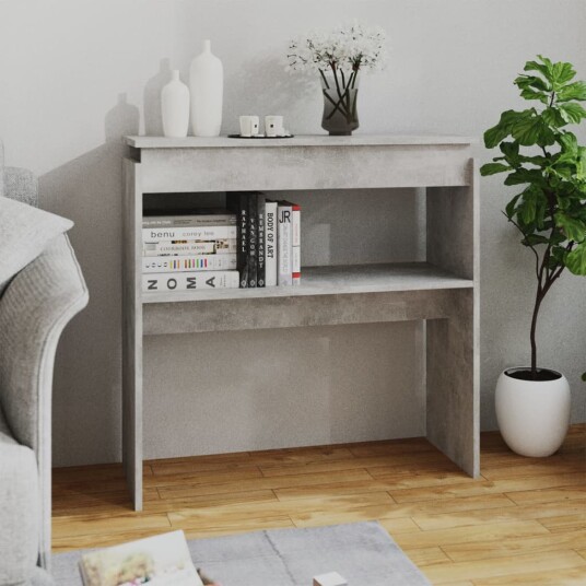 vidaXL Konsollbord betonggrå 80x30x80 cm sponplate