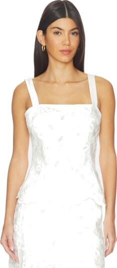 Simkhai Mckenna embroidered linen cami top M hvit dame