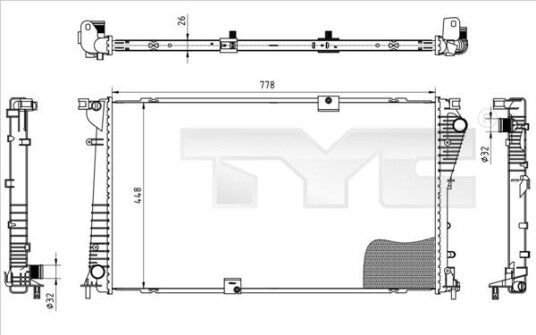 Radiator TYC 725 0045 Radiator TYC 725 0045