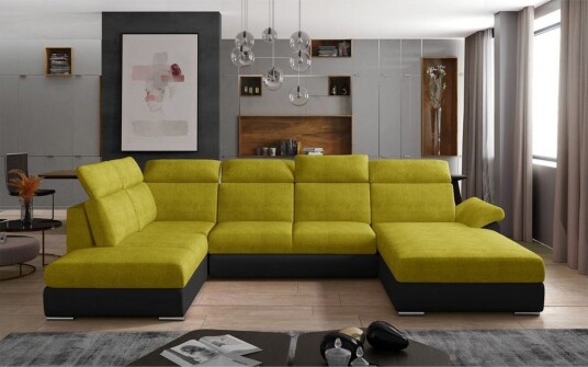 Seksjon Eltap Evanell 336x211x102 cm Omega 68 Soft 11 Gul Svart Høyre Seksjon Eltap Evanell 336x211x102 cm Omega 68 Soft 11 Gul Svart Høyre