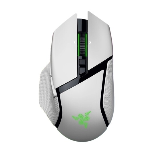 Razer Basilisk V3 Pro trådløs gamingmus med 35K DPI og ergonomisk design, hvit