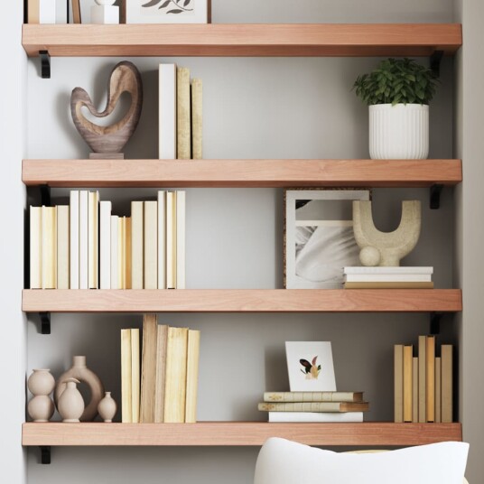 vidaXL Vegghylle lysebrun 80x30x6 cm behandlet heltre eik