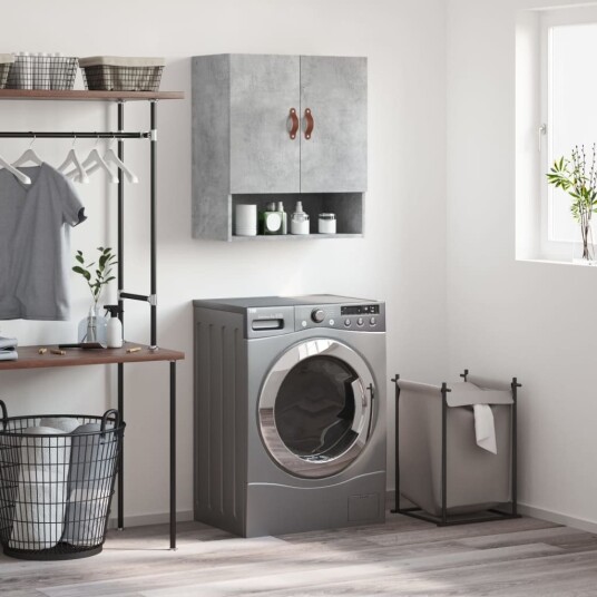  Veggskap betonggrå 60x31x70 cm konstruert tre 8720845947293