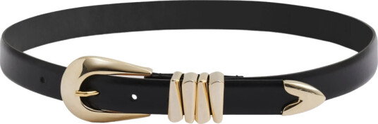 Malina Azelia Buckle Leather Belt - Black - 75 Malina Azelia Buckle Leather Belt - Black - 75