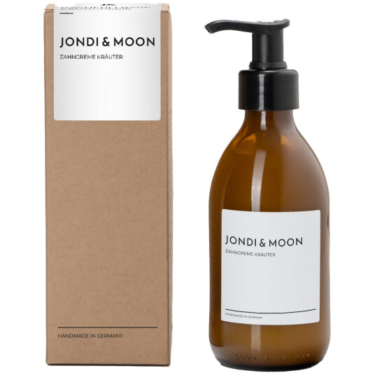 Naturlig urtetannkrem Jondi & Moon Kräuter Pumbe flaske 250 ml.