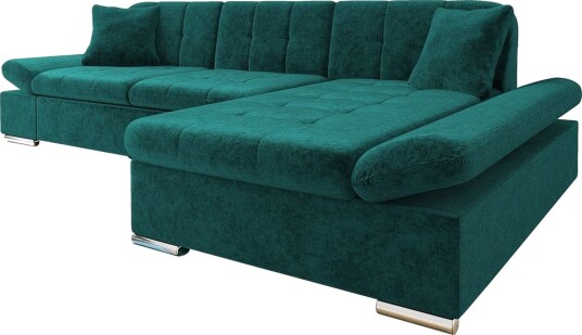 Vananda Sofa med Sjeselong 3 seter i Chenille Grønn Vananda Sofa med Sjeselong 3 seter i Chenille Grønn