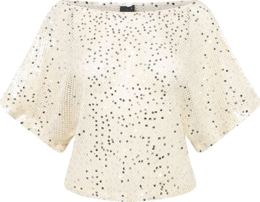 Gina Tricot Sequins Beach Top Cream M