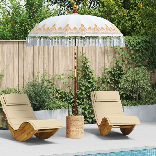 vidaXL Balinesisk Parasol Krem 185 x 185 x 260 cm