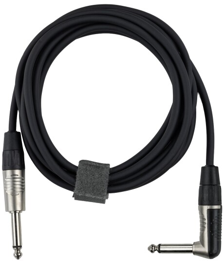 Fujtech 6,3 mm TS Til Vinklet 6,3 mm TS Instrumentkabel Svart 3 m