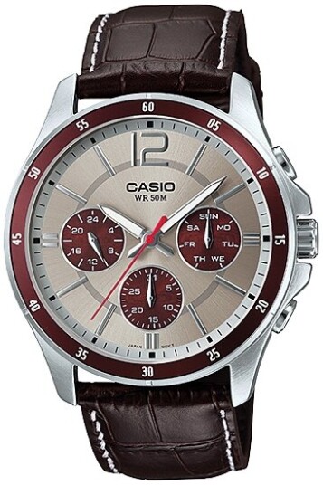 Casio Herreklokke MTP 1374L 7A1VDF Classic Lær Ø43.5 mm